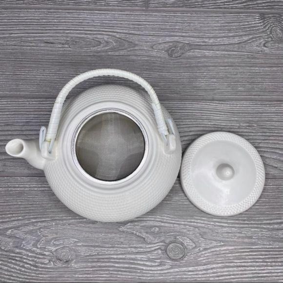 Sweet expressions tea kettle white w/ tea infuser teapot - Picture 2 of 6